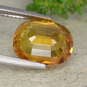 Saphir Orange moyen naturelle ovale, 5.98 ct, VS-SI