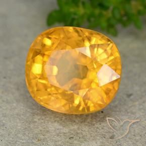 Saphir Doré foncé naturelle ovale, 8.35 ct, VS-SI