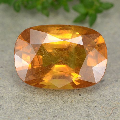 6.35ct Naturel Or orange foncé Saphir, Coussin, VS-SI