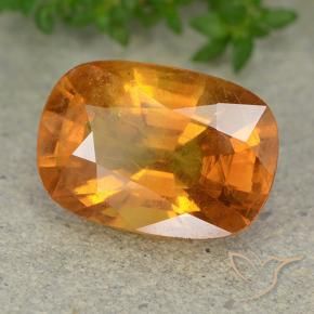 Saphir Or orange foncé naturelle Coussin, 6.35 ct, VS-SI