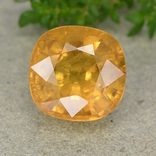 7.15ct Naturel Orange moyen Saphir, Coussin, VS-SI