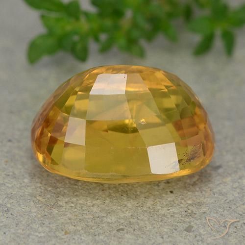 Saphir Or orange foncé naturelle ovale, 9.36 ct, VS-SI