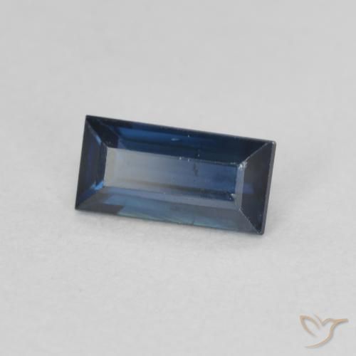 Saphir Bleu crépuscule naturelle Baquette, 0.50 ct, VS-SI