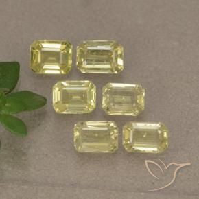 Shop natural 1.60ct Jaune ananas léger Saphir gems, Octogone / coupe Émeraude, from Tanzanie at GemSelect. In stock, global shipping!