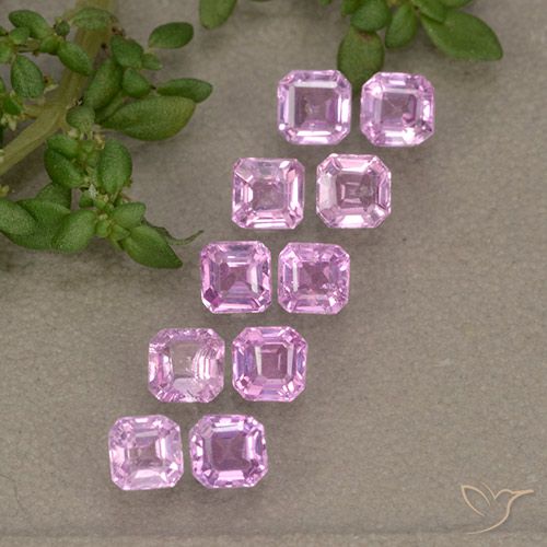 1.64ctw Naturel Rose clair Saphir, Taille émeraude, VS