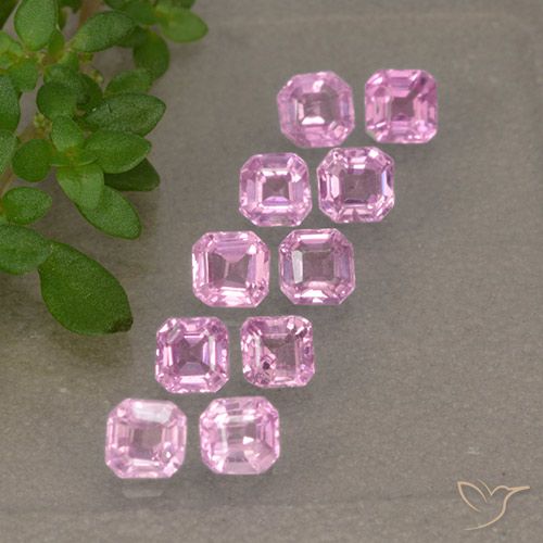 1.42ctw Naturel Rose pourpre royal très clair Saphir, Octogone / coupe Émeraude, VS, Photo A