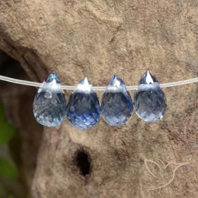 Shop natural 1.64ct Bleu foncé moyen Saphir gems, Briolette, from Madagascar at GemSelect. In stock, global shipping!