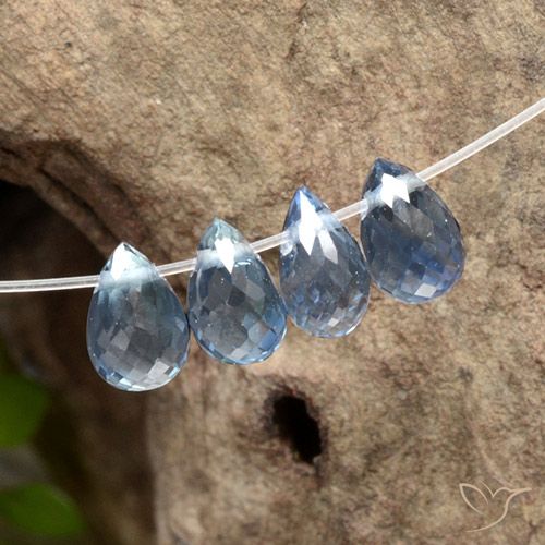 1.59ctw Naturel Bleu pastel Saphir, Briolette, VS