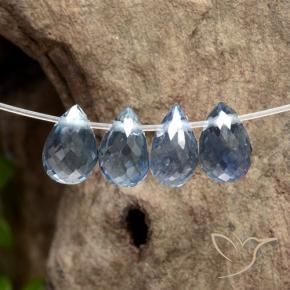 Shop natural 1.59ct Bleu pastel Saphir gems, Briolette, from Madagascar at GemSelect. In stock, global shipping!