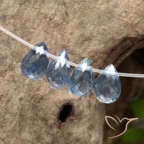 Shop natural 1.59ct Bleu pastel Saphir gems, Briolette, from Madagascar at GemSelect. In stock, global shipping!