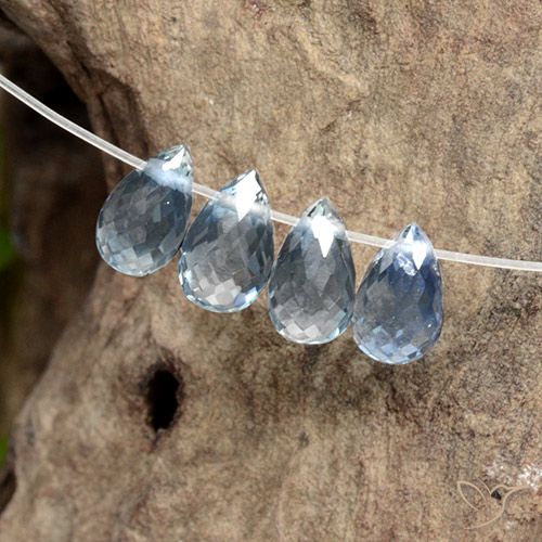 2.12ctw Naturel Bleu clair Saphir, Briolette, VS
