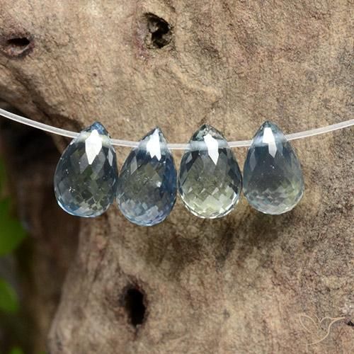 Shop natural 2.90ct Bleu pastel Saphir gems, Briolette, from Madagascar at GemSelect. In stock, global shipping!