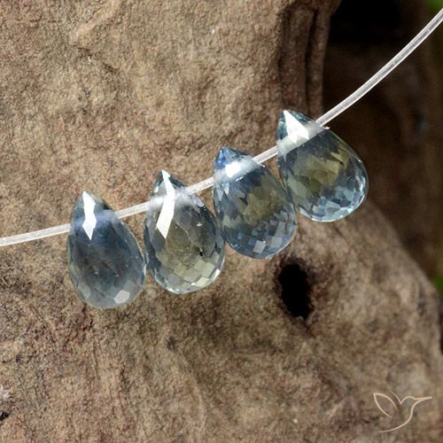 1.98ctw Naturel Bleu clair Saphir, Briolette, VS