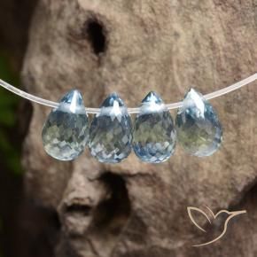 Shop natural 1.74ct Bleu pastel Saphir gems, Briolette, from Madagascar at GemSelect. In stock, global shipping!