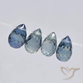 Shop natural 1.71ct Bleu marine Saphir gems, Briolette, from Madagascar at GemSelect. In stock, global shipping!