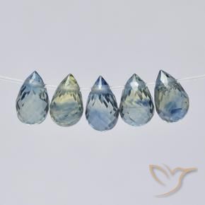 Shop natural 1.88ct Bleu pastel Saphir gems, Briolette, from Madagascar at GemSelect. In stock, global shipping!