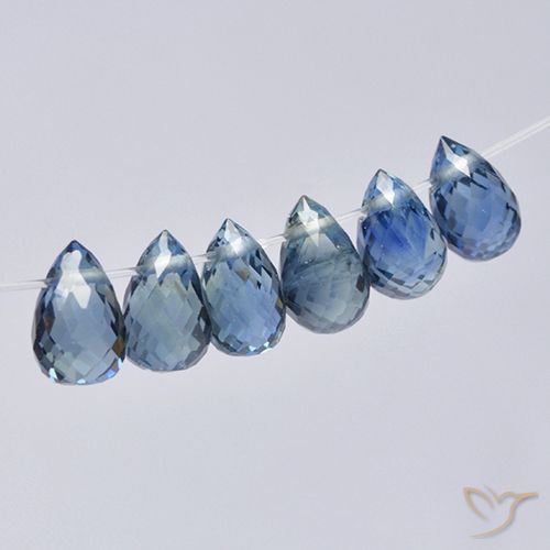 3.10ctw Naturel Bleu pastel Saphir, Briolette, VS