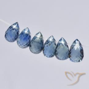 Shop natural 3.10ct Bleu pastel Saphir gems, Briolette, from Madagascar at GemSelect. In stock, global shipping!