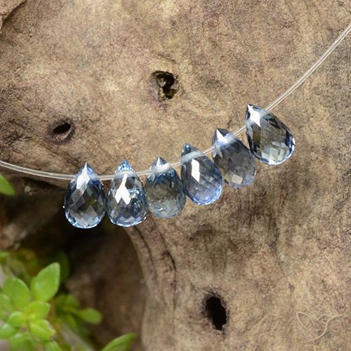 2.46ctw Naturel Bleu clair Saphir, Briolette, VS
