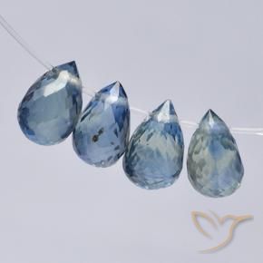 Achetez naturel 2,34ct bleue saphir gems, briolette, en provenance madagascar chez gemselect. en stock, livraison internationale!