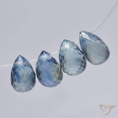 2.50ctw Naturel Bleu pastel Saphir, Briolette, VS