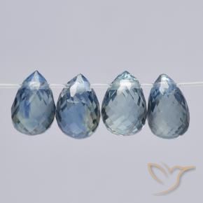Shop natural 2.50ct Bleu pastel Saphir gems, Briolette, from Madagascar at GemSelect. In stock, global shipping!