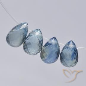 Shop natural 2.50ct Bleu pastel Saphir gems, Briolette, from Madagascar at GemSelect. In stock, global shipping!