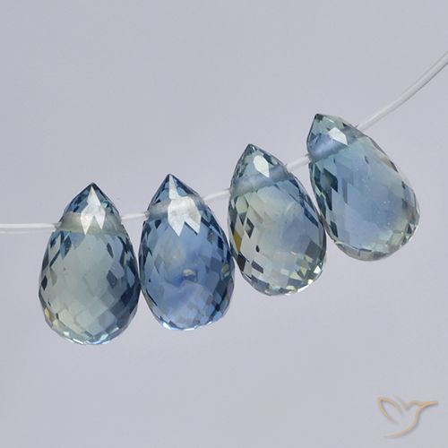 2.24ctw Naturel Bleu pastel Saphir, Briolette, VS
