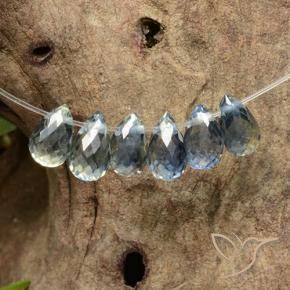 Shop natural 2.42ct Bleu pastel Saphir gems, Briolette, from Madagascar at GemSelect. In stock, global shipping!