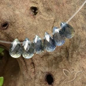 Shop natural 2.42ct Bleu pastel Saphir gems, Briolette, from Madagascar at GemSelect. In stock, global shipping!