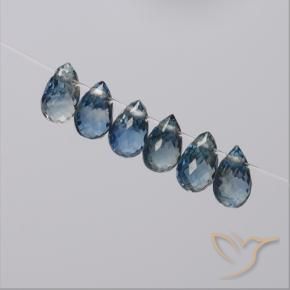 Shop natural 2.34ct Bleu marine Saphir gems, Briolette, from Madagascar at GemSelect. In stock, global shipping!