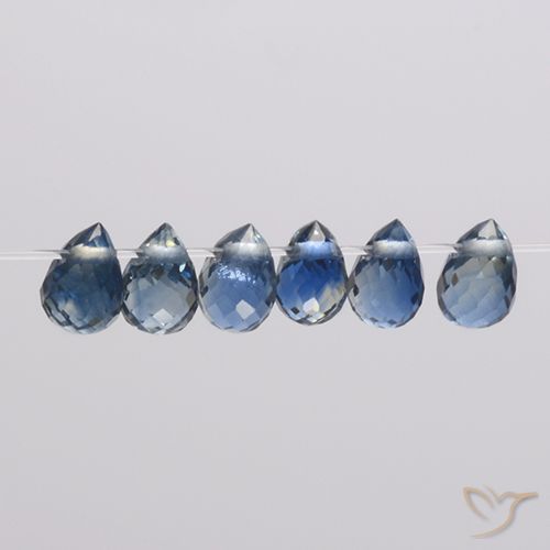 1.53ctw Naturel Bleu marine Saphir, Briolette, VS