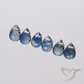 Shop natural 1.53ct Bleu marine Saphir gems, Briolette, from Madagascar at GemSelect. In stock, global shipping!
