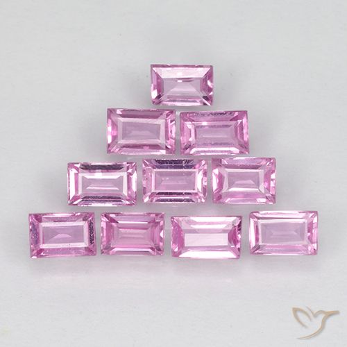 1.02ctw Naturel Rose pourpre royal léger Saphir, Baquette, VS