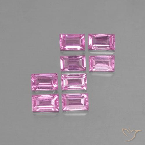 1.03ctw Naturel Rose pourpre royal léger Saphir, Baquette, VS