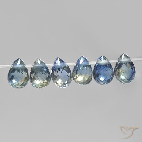 Shop natural 2.19ct Bleu pastel Saphir gems, Briolette, from Madagascar at GemSelect. In stock, global shipping!