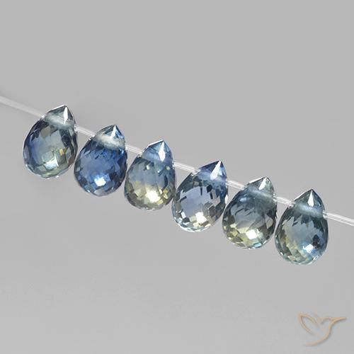 Shop natural 2.19ct Bleu pastel Saphir gems, Briolette, from Madagascar at GemSelect. In stock, global shipping!