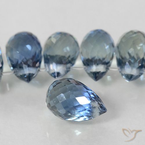 6.43ctw Naturel Bleu pastel Saphir, Briolette, VS