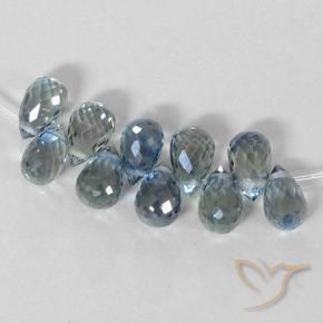 Shop natural 6.43ct Bleu pastel Saphir gems, Briolette, from Madagascar at GemSelect. In stock, global shipping!