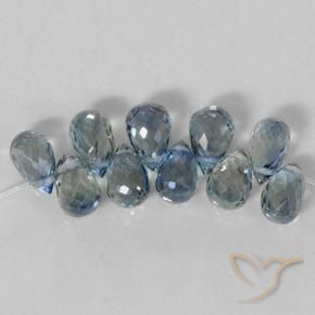 Shop natural 6.43ct Bleu pastel Saphir gems, Briolette, from Madagascar at GemSelect. In stock, global shipping!