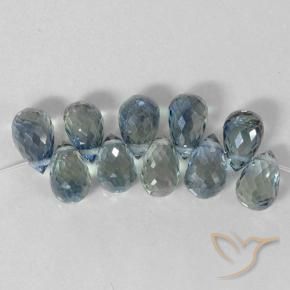 Shop natural 7.25ct Bleu clair Saphir gems, Briolette, from Madagascar at GemSelect. In stock, global shipping!