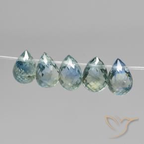 Shop natural 1.97ct Bleu vert moyen Saphir gems, Briolette, from Madagascar at GemSelect. In stock, global shipping!