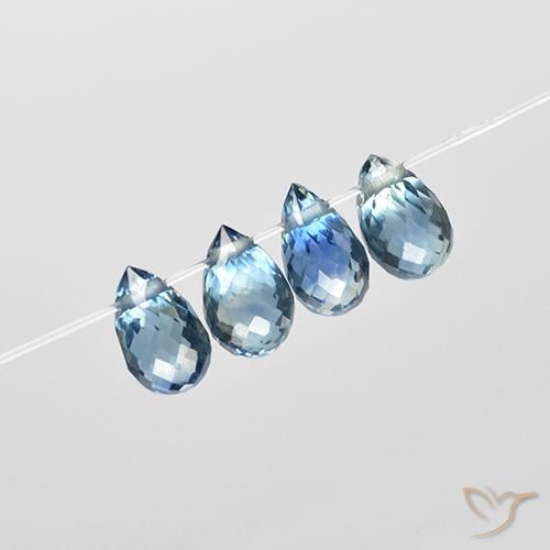 1.96ctw Naturel Bleu Saphir, Briolette, VS