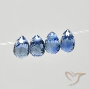 Shop natural 1.72ct Bleu foncé moyen Saphir gems, Briolette, from Madagascar at GemSelect. In stock, global shipping!