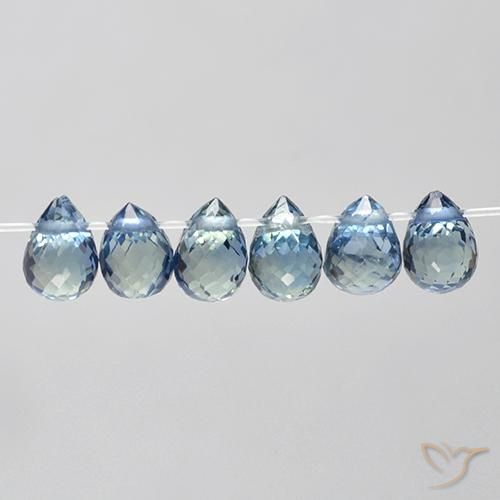2.18ctw Naturel Bleu clair Saphir, Briolette, VS
