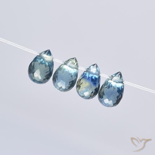 Shop natural 1.84ct Jaune Vert Bleu Saphir gems, Briolette, from Madagascar at GemSelect. In stock, global shipping!