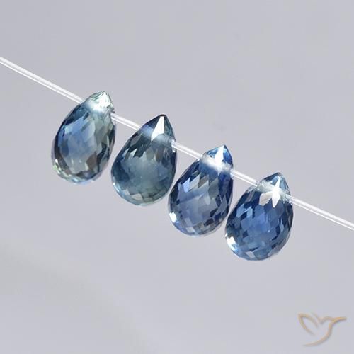 2.82ctw Naturel Bleu foncé Saphir, Briolette, VS