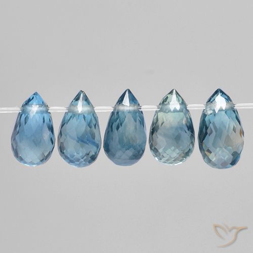 2.12ctw Naturel Bleu Saphir, Briolette, VS