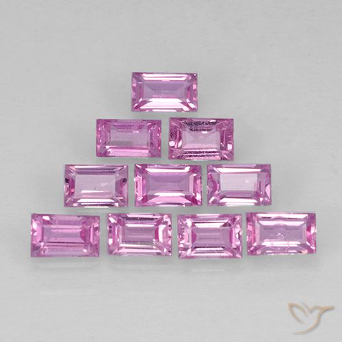 1.18ctw Naturel Rose clair Saphir, Baquette, VS