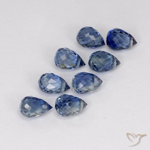 2.57ctw Naturel Bleu foncé Saphir, Briolette, VS